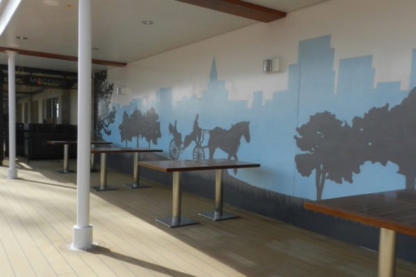 mural-de-caballos-en-crucero Mural decorativo con caballos