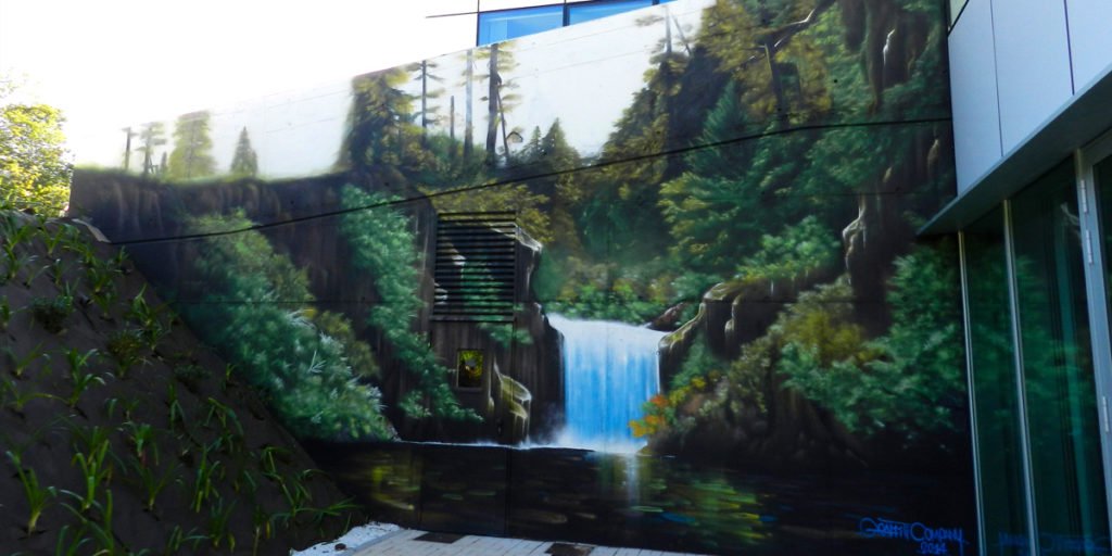 Mural de cascada Graffiti profesional de cascada
