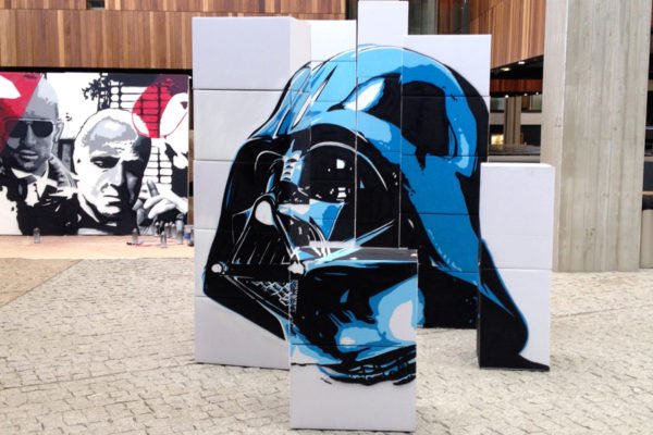Anamorfismo de Darth Vader de Star Wars Graffiti en directo de Star Wars