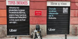 Graffiti para campaña de publicidad de UBER en Madrid
