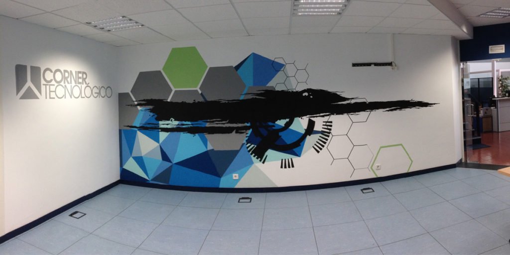 Decoración-con-graffiti-en-oficina Decoración con Graffiti en oficina