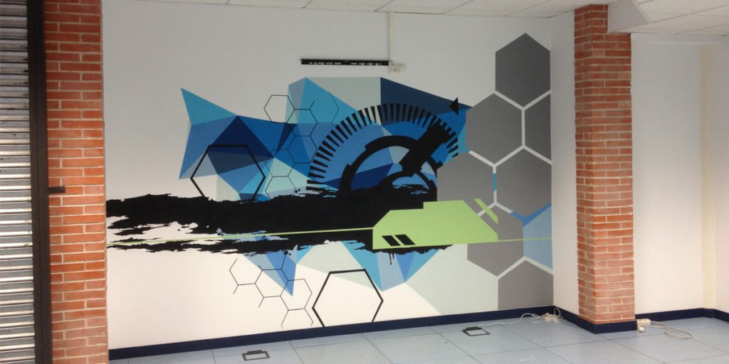 Decoración-original-en-oficina-con-graffiti Decoración original en oficina con graffiti