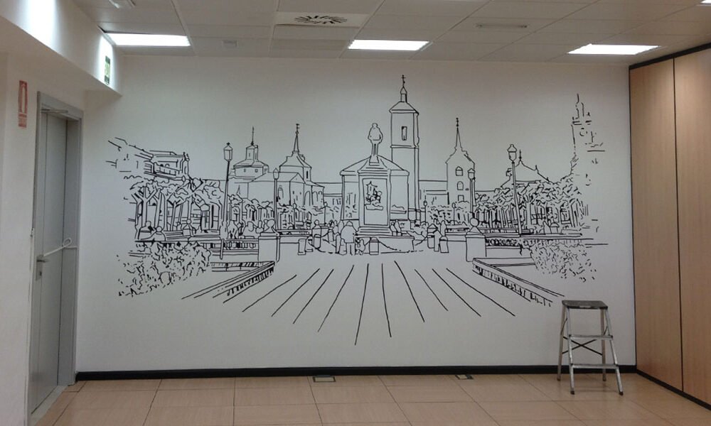 Graffiti Mural de Alcalá de Henares en oficina