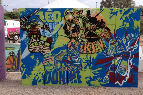 Graffiti-de-las-tortugas-ninja-en-evento Graffiti en directo en evento en Benicassim.