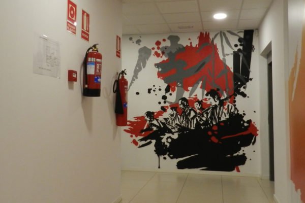 Graffiti-de-los-siete-samurais-en-Madrid Graffiti de Los Siete Samuráis en Madrid