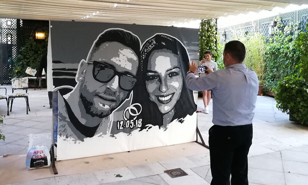 Graffiti-en-directo-pintado-en-boda Graffiti en directo pintado en boda en Boadilla del Monte