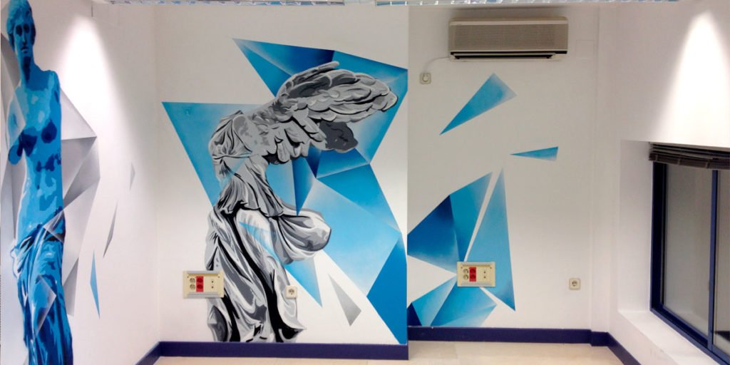 Graffiti-mural-decorativo-en-oficina Graffiti mural decorativo en oficina de Toledo