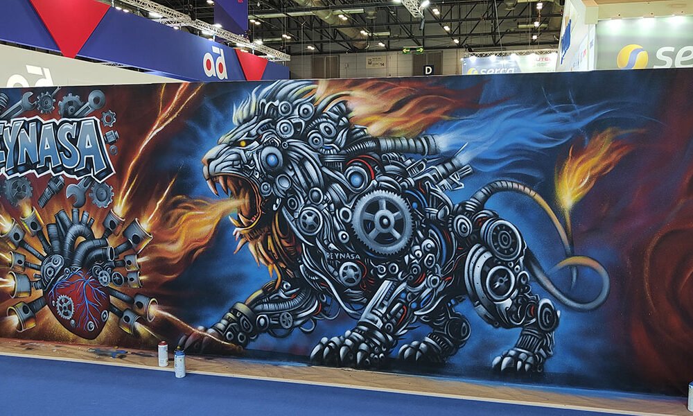 Graffiti-pintado-en-directo-en-evento-en-IFEMA-en-Madrid Graffiti pintado en directo en evento en IFEMA en Madrid