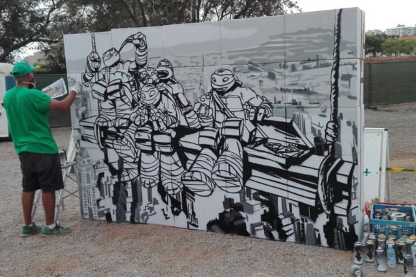 Live-painting-de-graffiti-en-evento Pintar graffitis en directo para evento.