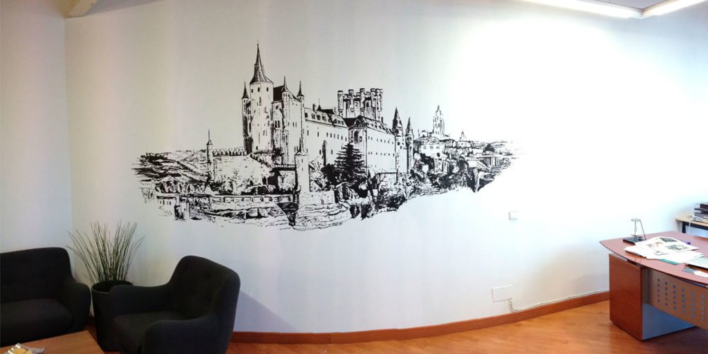 Mural-del-Alcázar-de-Segovia-en-oficina-de-Madrid Mural del Alcázar de Segovia en oficina de Alcalá