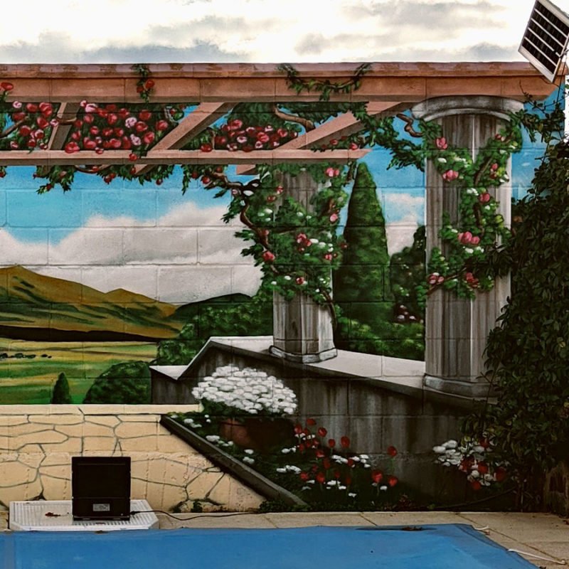 Murales y graffitis en patios y pisicinas