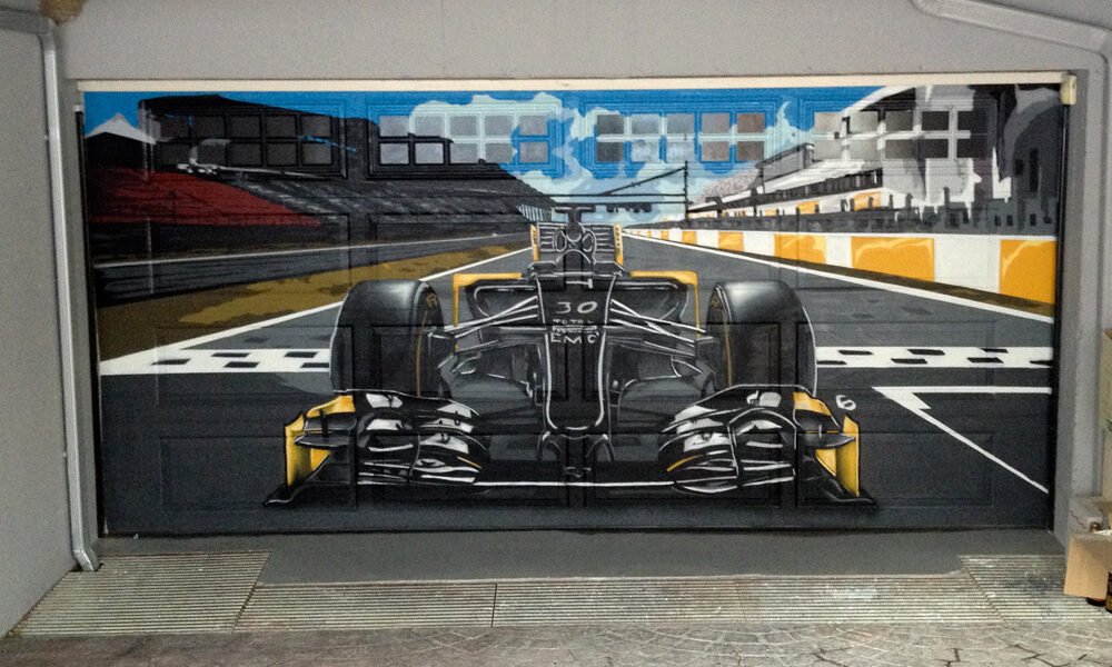 graffiti-coche-formula1 Graffiti de coche de F1 en San Sebastián de los Reyes