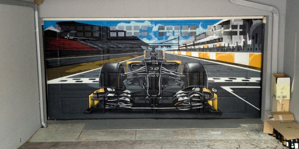 graffiti-coche-formula1 Graffiti de coche de F1 en San Sebastián de los Reyes