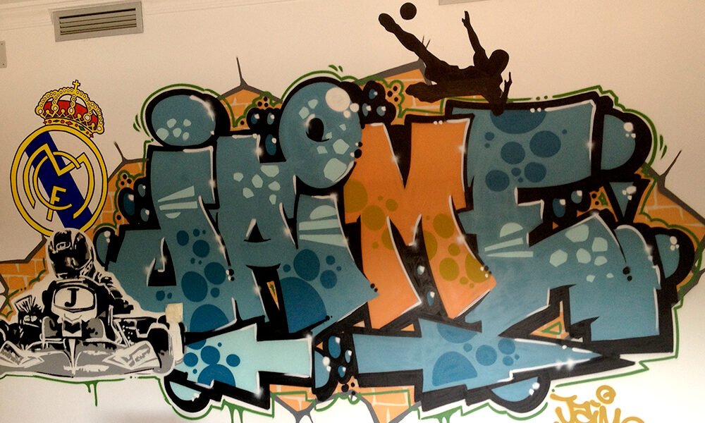 graffiti-de-coche-jaime-y-real-madrid Graffiti de coche y nombre de Jaime