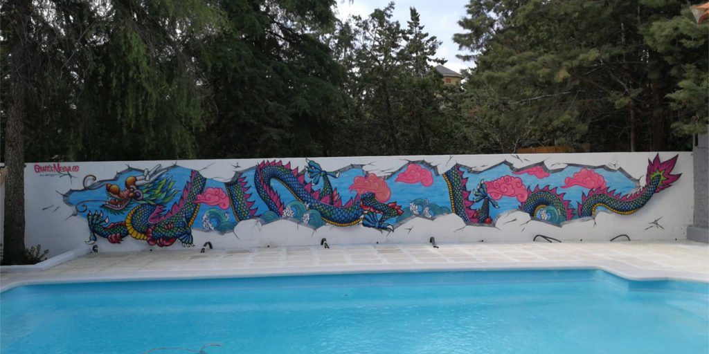 graffiti-de-dragon-en-piscina-de-Madrid Graffiti de dragón en piscina de Madrid