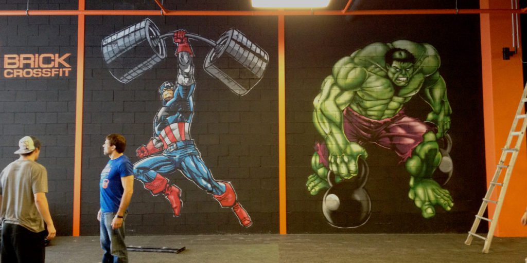 Graffiti de Hulk y Capitán América en Galicia