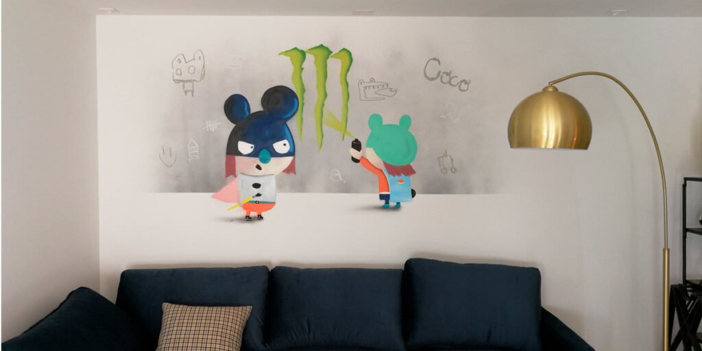 graffiti-de-ilustracion-en-habitacion Graffiti de ilustración en habitación