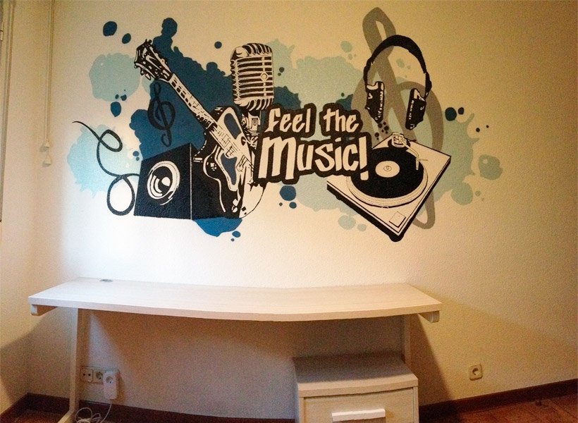 graffiti-de-musica-en-habitacion-de-casa Graffiti de música en habitación de casa