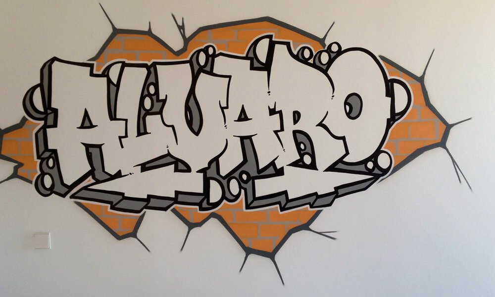 graffiti-de-nombre-de-alvaro-en-habitacion Graffiti de nombre de Álvaro en habitación