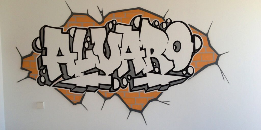 graffiti-de-nombre-de-alvaro-en-habitacion Graffiti de nombre de Álvaro en habitación