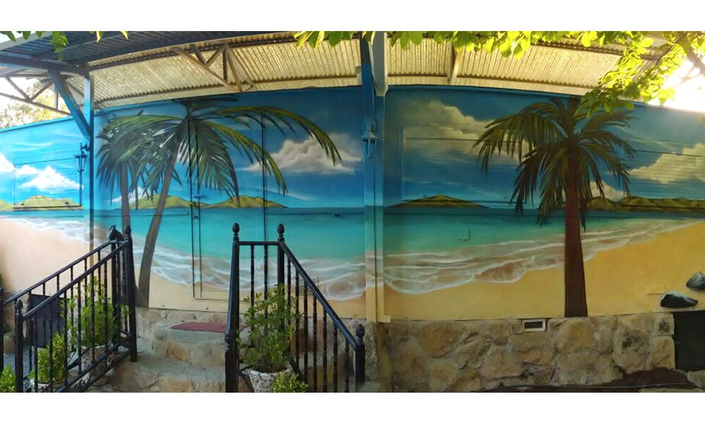 graffiti-de-paisaje-de-playa-en-furgoneta Graffiti de paisaje de playa en caravana