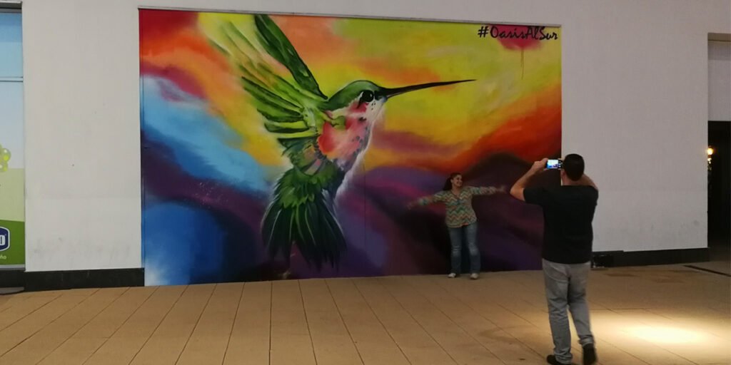 graffiti-de-pajara-en-centro-comercial-de-madrid Graffiti de pájaro en centro comercial de Madrid