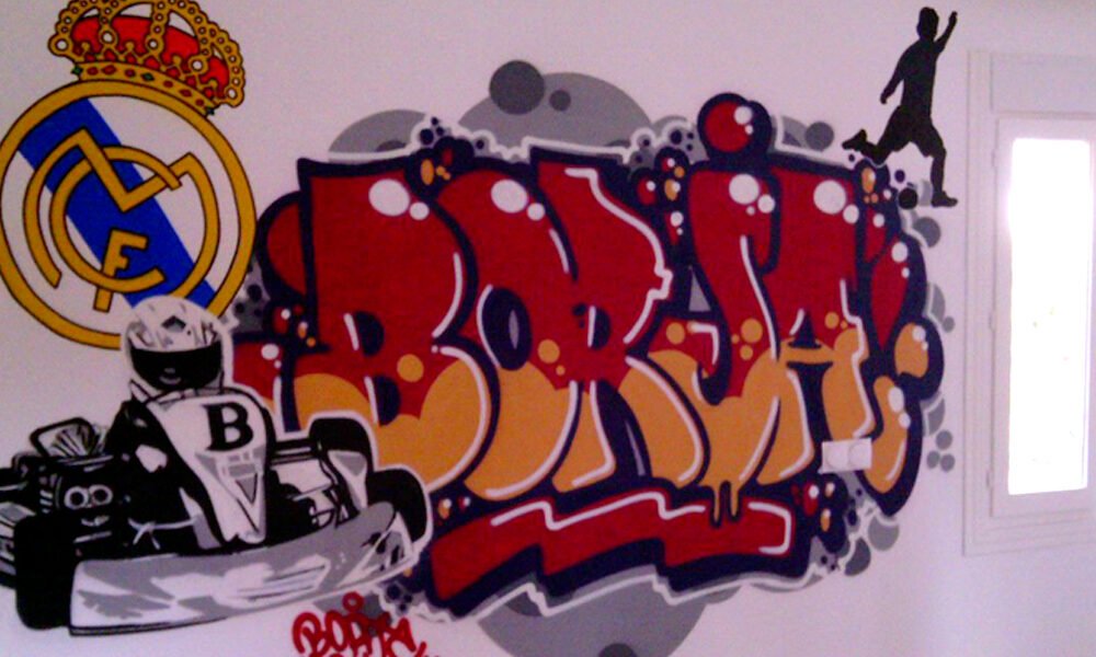 graffiti-en-habitacion-real-madrid Graffiti en habitación del Real Madrid