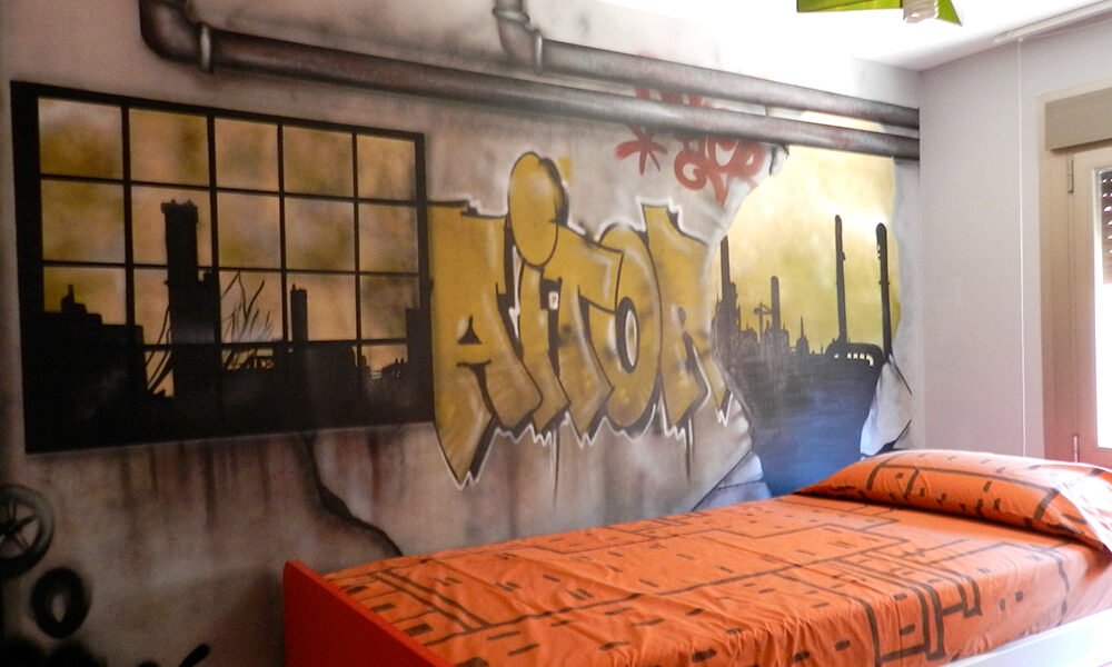 graffiti-industrial-en-habitacion-de-madrid Graffiti industrial en habitación de Madrid