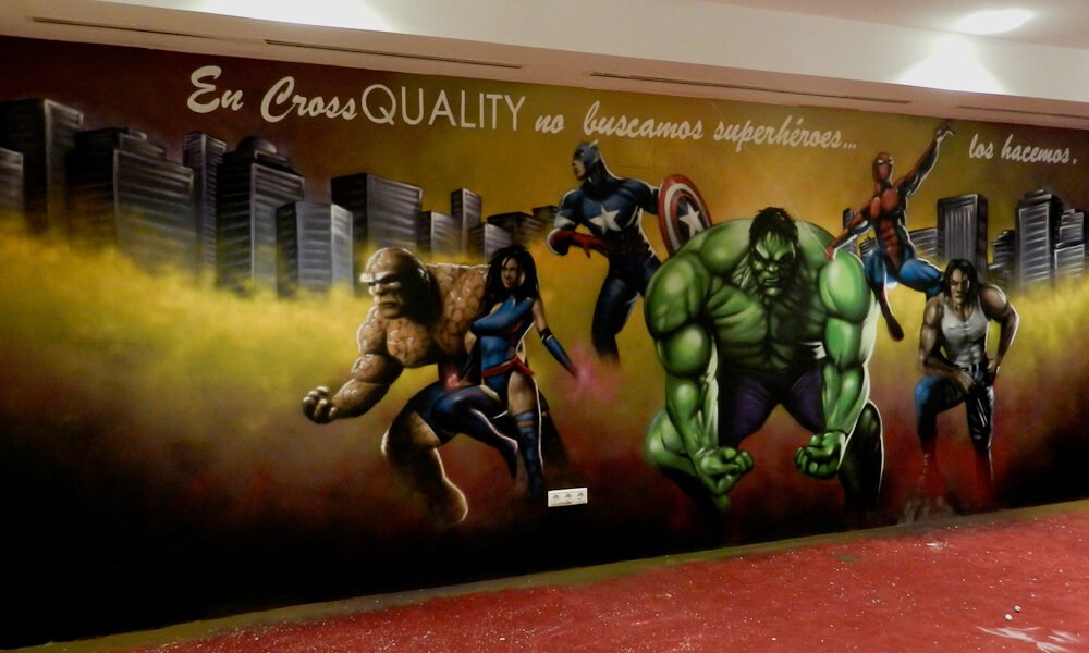 graffiti-profesional-de-marvel-en-gimnasio-de-madrid Graffiti profesional de Marvel en gimnasio de Las Rozas de Madrid