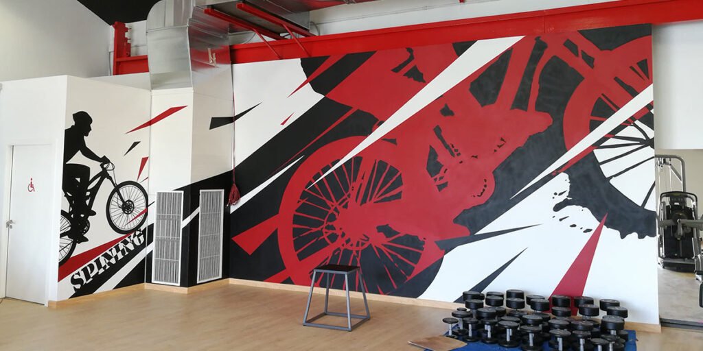 graffiti-spinning-gimnasio Graffiti de spinnning en gimnasio