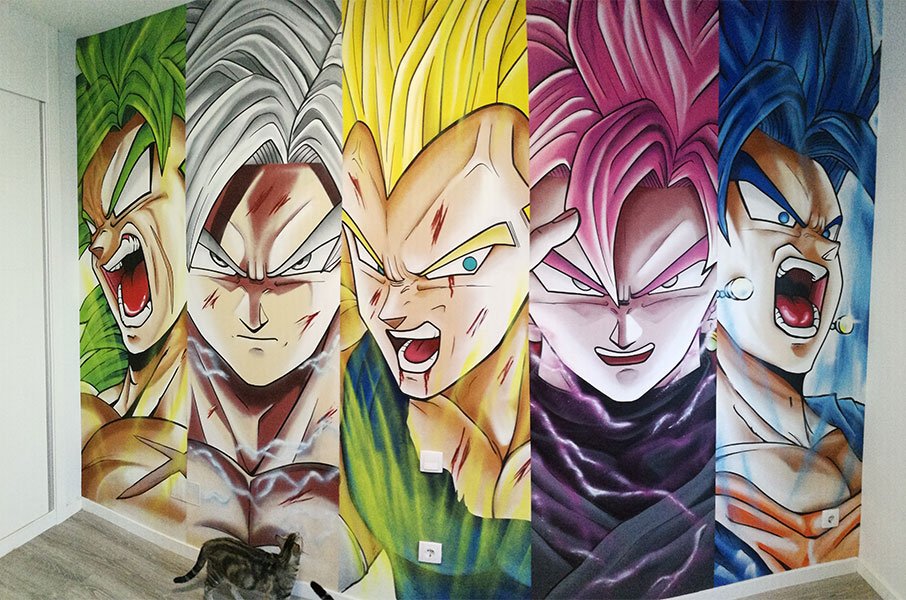 mural-de-dragon-ball-en-habitacion Mural de Dragon Ball en habitación