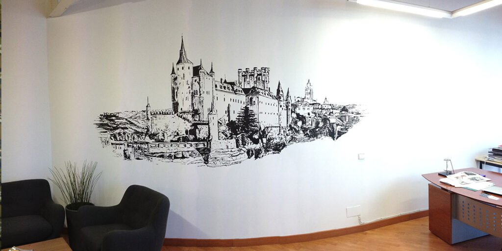 mural-de-el-alcazar-de-segovia-en-oficina Mural de El Alcázar de Segovia en oficina