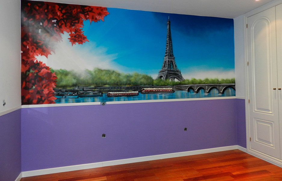 mural-de-paris-en-habitacion-de-madrid Mural de París en habitación de Madrid