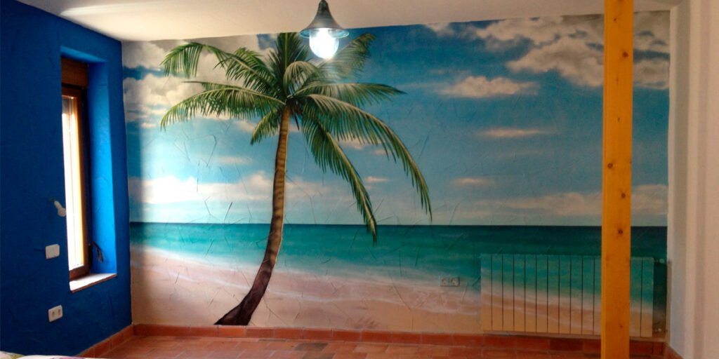 mural-de-playa-en-habitacion Mural de playa en habitación