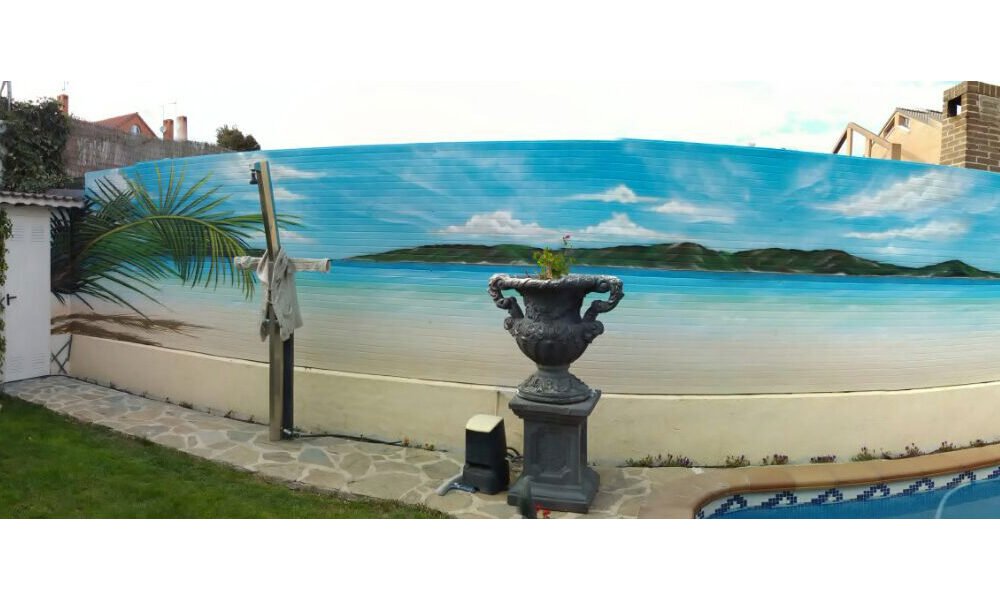 mural-de-playa-en-piscina-de-madrid Mural de playa en piscina de Madrid