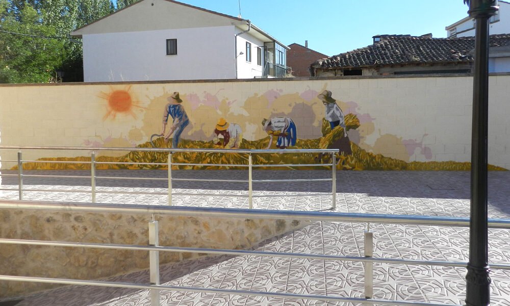 mural-de-segadores-en-patio-de-segovia Graffiti mural de segadores en patio de Segovia