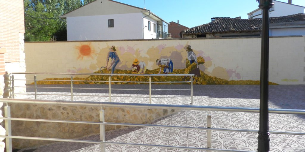 mural-de-segadores-en-patio-de-segovia Graffiti mural de segadores en patio de Segovia