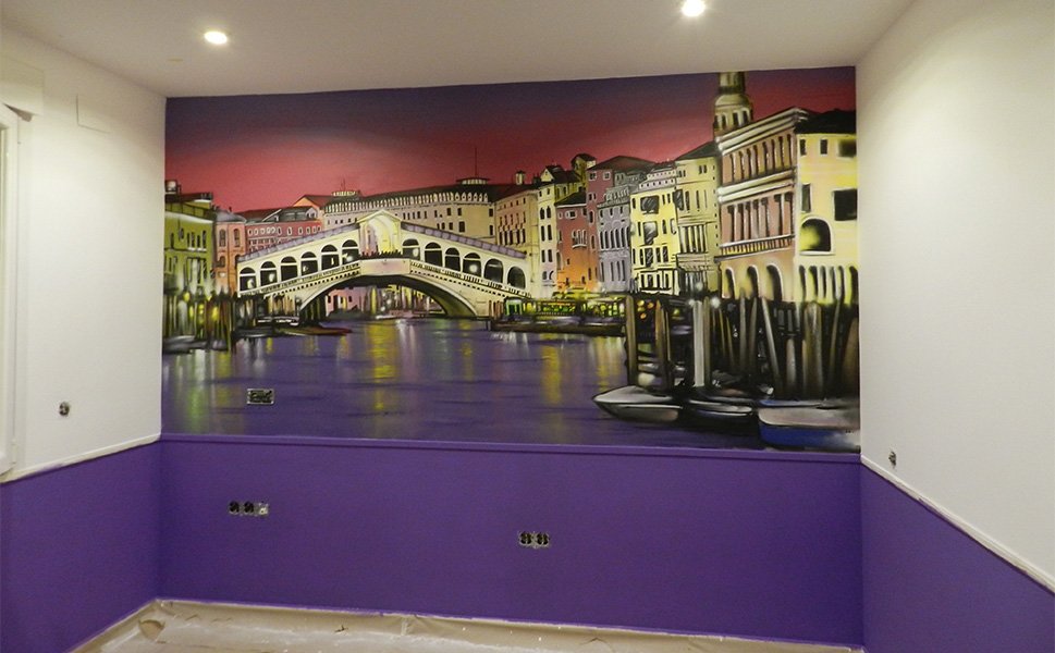 mural-de-venecia-en-habitacion-de-madrid Mural de Venecia en habitación de Madrid