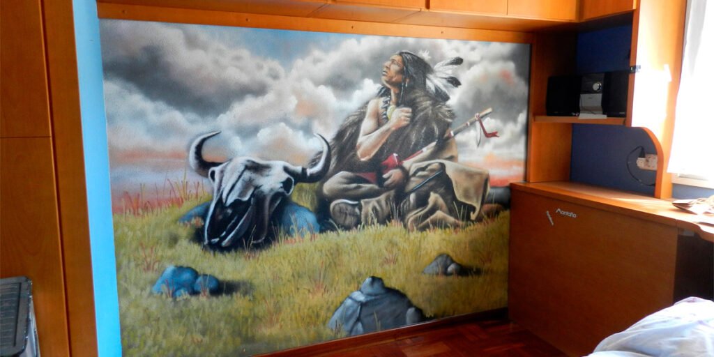 mural-decorativo-artistico-en-habitacion Mural decorativo artístico en habitación