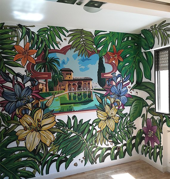 mural-en-habitacion-de-casa-en-madrid Mural en habitación de casa en Madrid