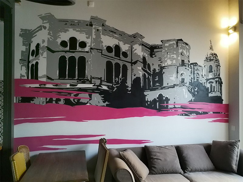 mural-en-interior-de-hotel-de-malaga Mural en interior de hotel de Málaga