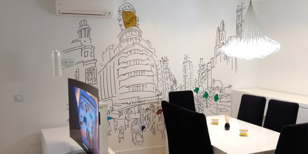 mural-en-salon-de-madrid Mural de Callao en salón de Madrid