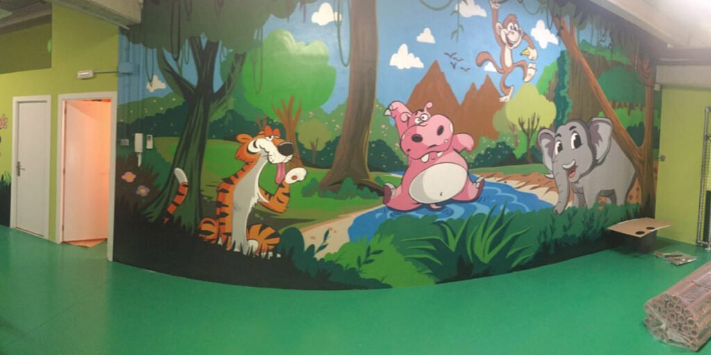 mural-infantil-en-parque-de-bolas-de-las-rozas Mural infantil en parque de bolas de Las Rozas