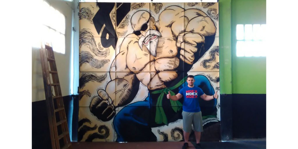 Graffiti de Duende Tortuga en gimnasio de Madrid