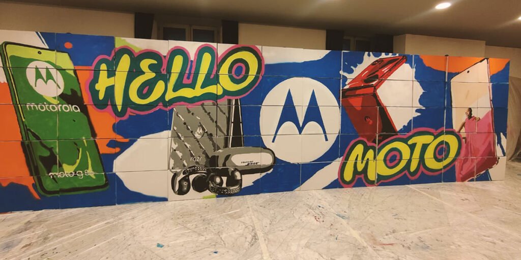 team-building-de-graffiti-motorola Team Building de Graffiti para Motorola