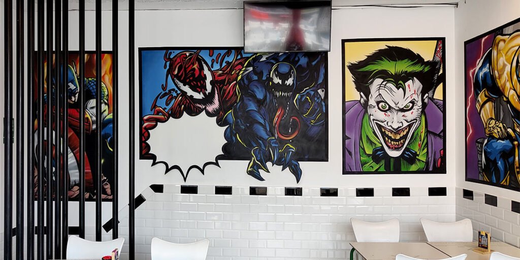 graffiti-marvel-en-hamburgueseria Graffiti de Marvel en hamburguesería