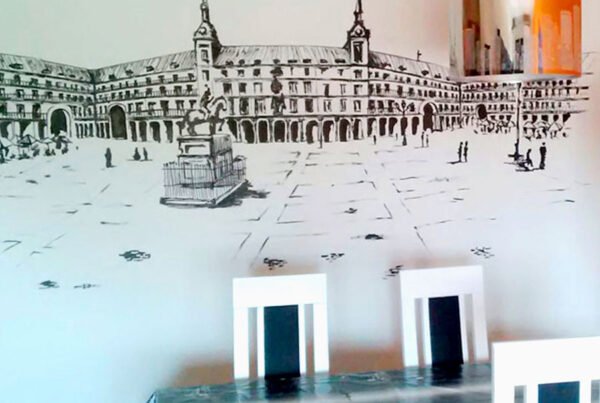 Graffiti mural de Madrid en salón