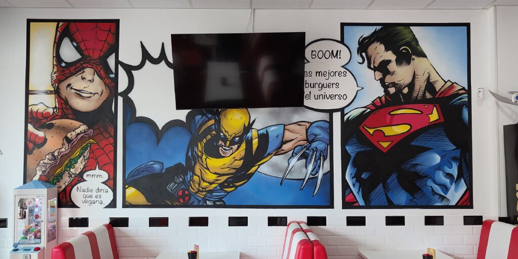 mural-de-superheroes-en-rivas Mural de superhéroes en Rivas